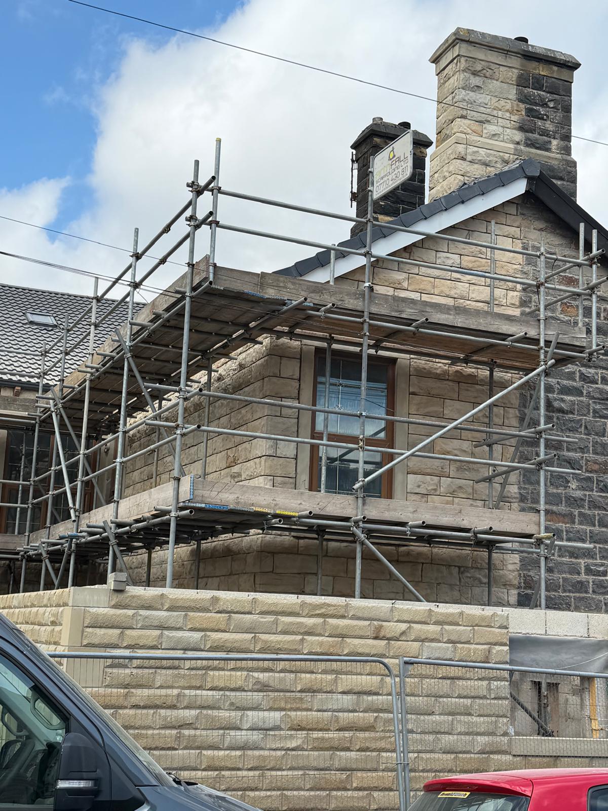 Gable and chimney stonework brought back to natural colour